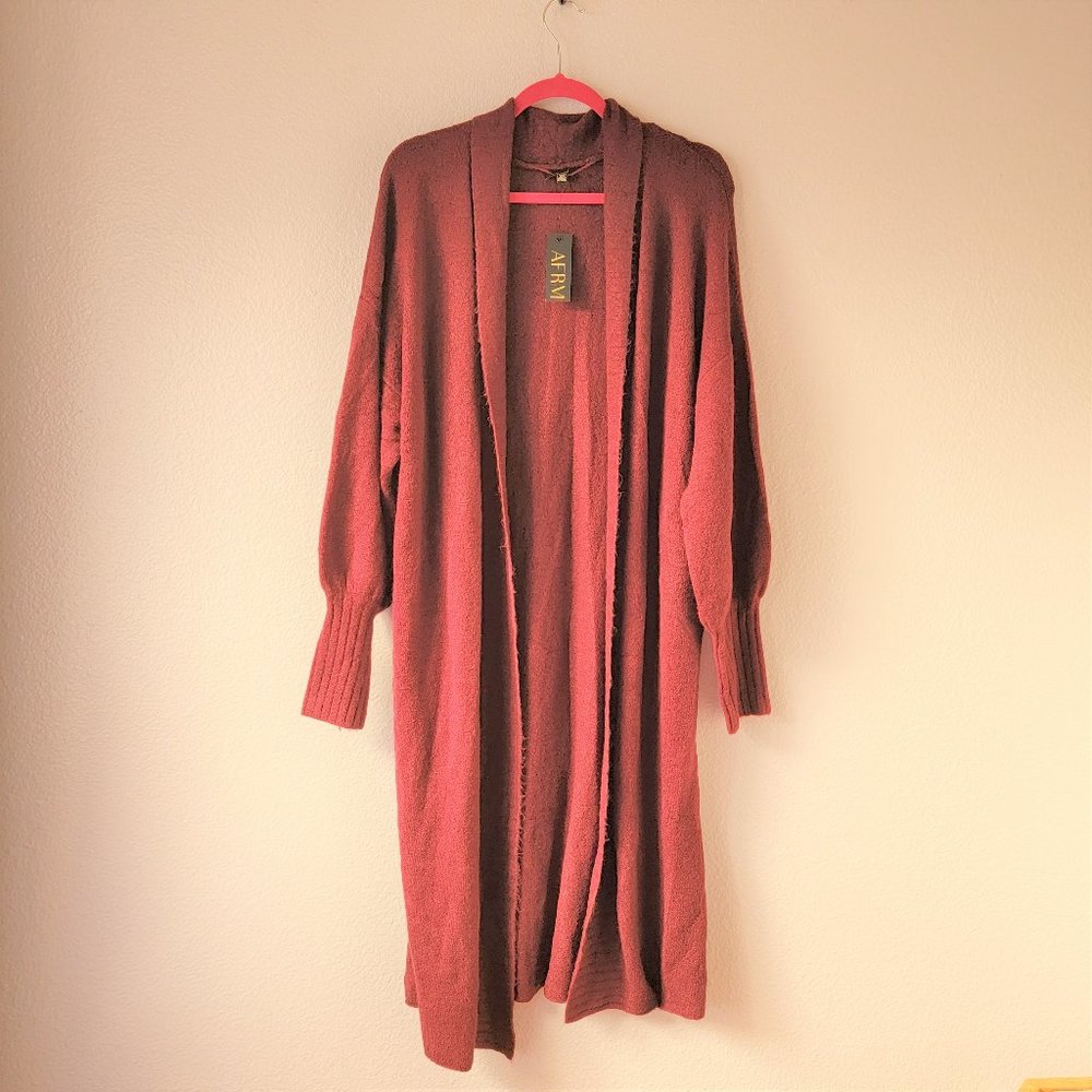 AFRM Burgundy Shaylee Long Cardigan NWT